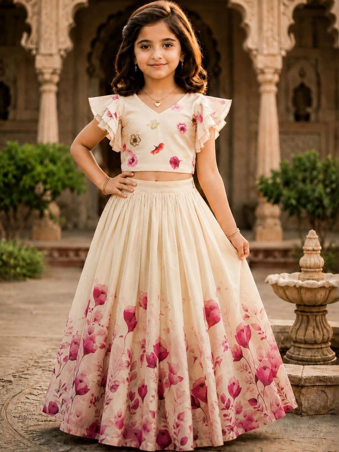 KALINI Girls Printed Ready to Wear Lehenga & - view 1