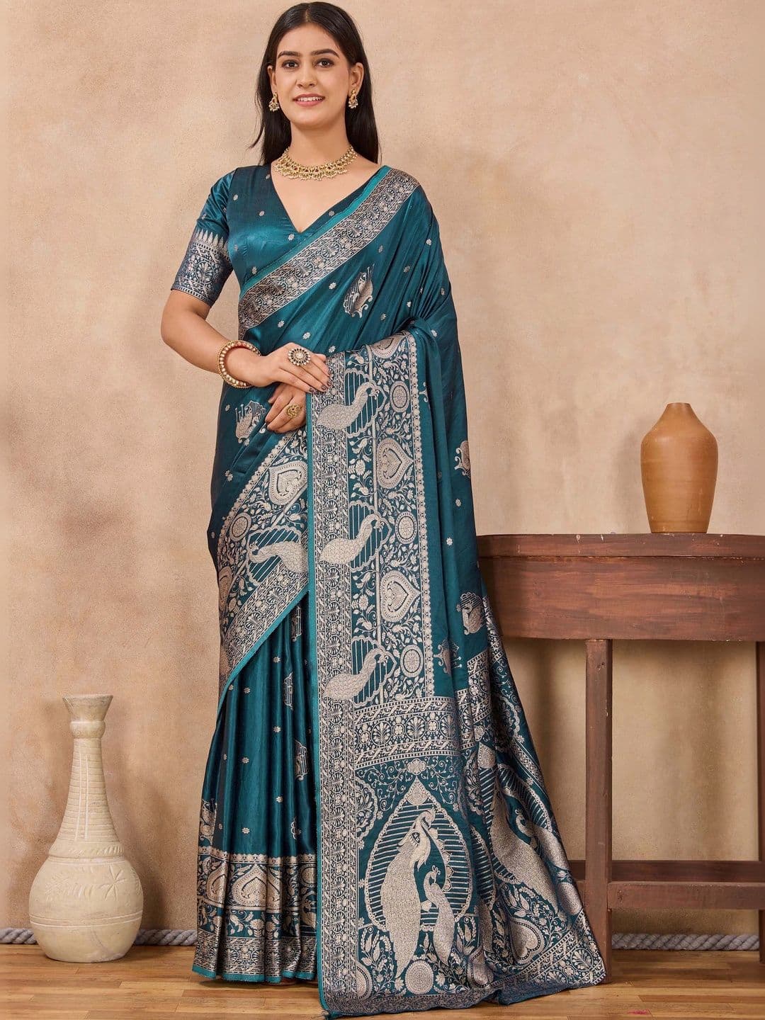 FIXAL FASHION Zari Art Silk Banarasi Saree - view 1