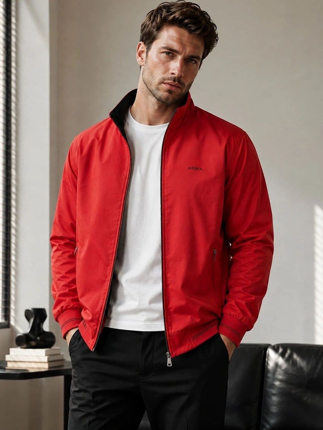 AEMA Men Lightweight Training or Gym Bomber Jacket - view 1