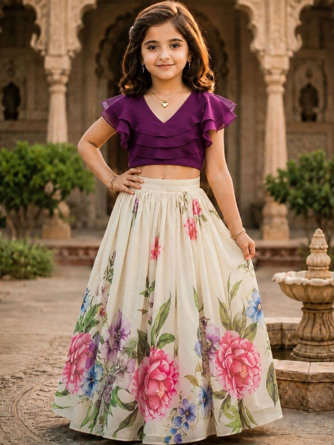 KALINI Girls Ready to Wear Lehenga & Blouse With Dupatta - view 1