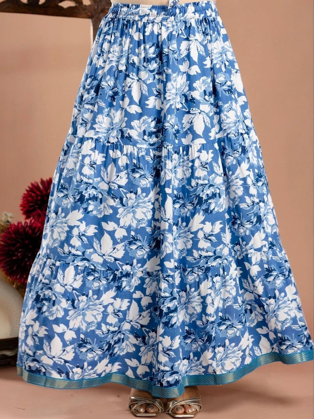 HIMCARE Women Floral Maxi Tiered Skirt - view 1