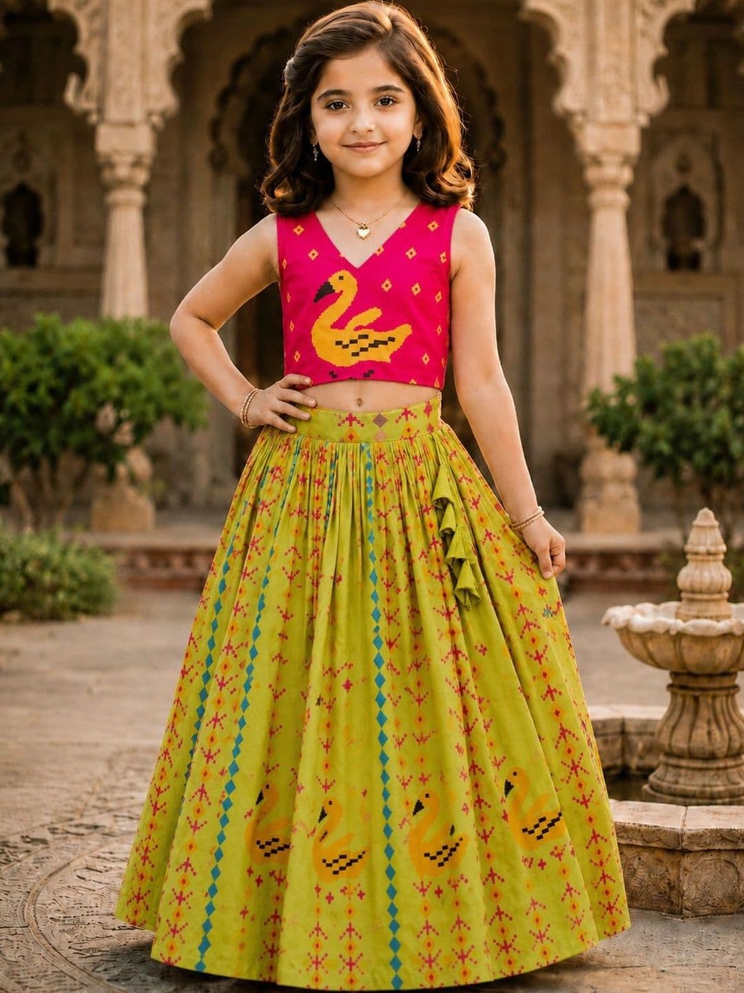 KALINI Girls Printed Ready to Wear Lehenga & - view 1