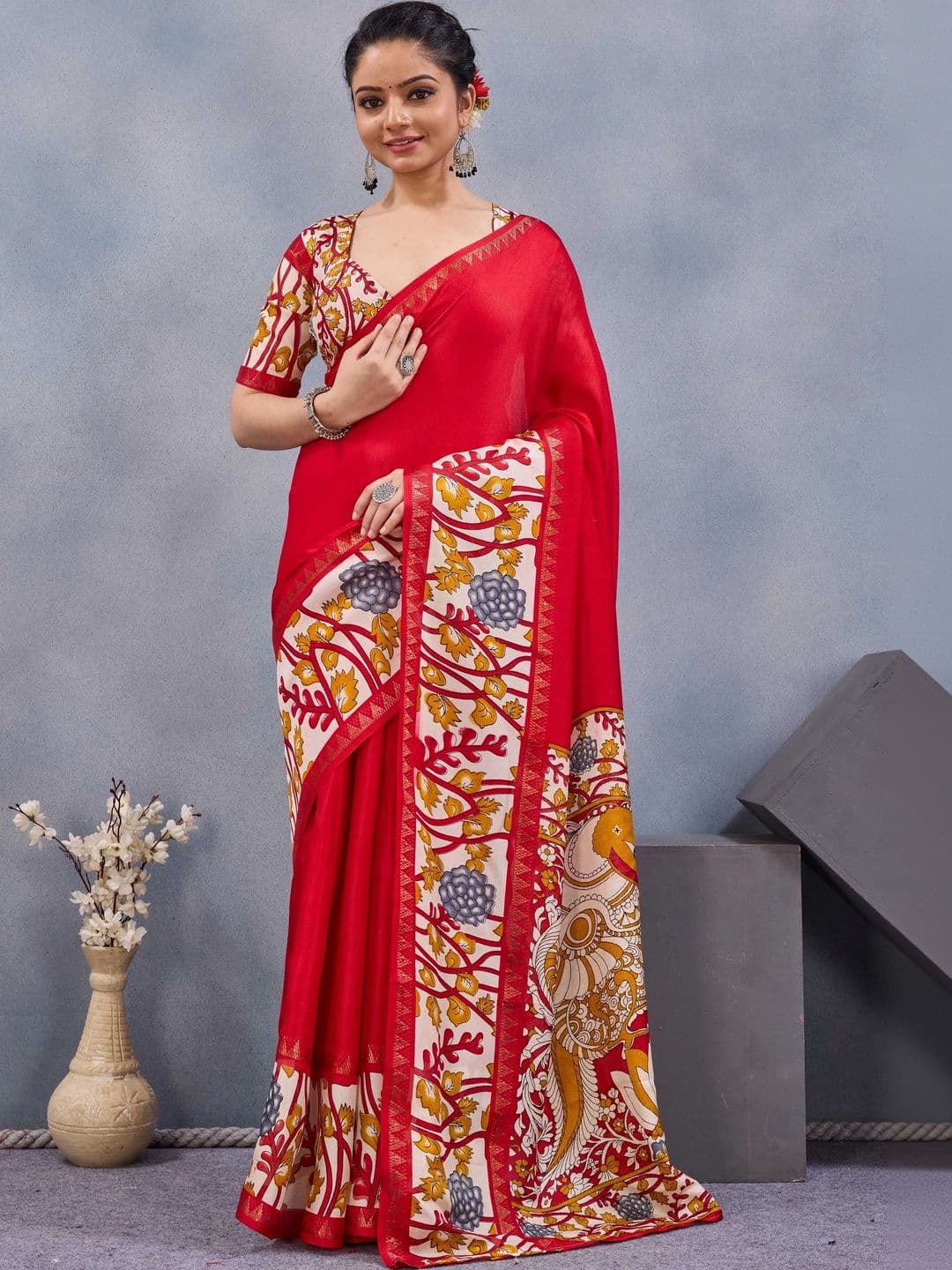 FIXAL FASHION Kalamkari Saree - view 1