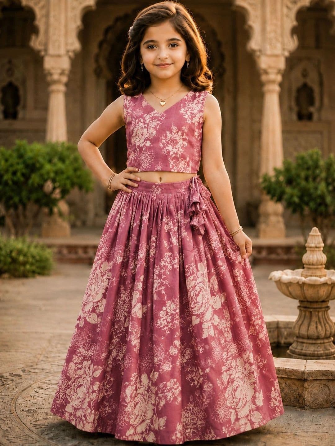 KALINI Girls Printed Ready to Wear Lehenga & - view 1