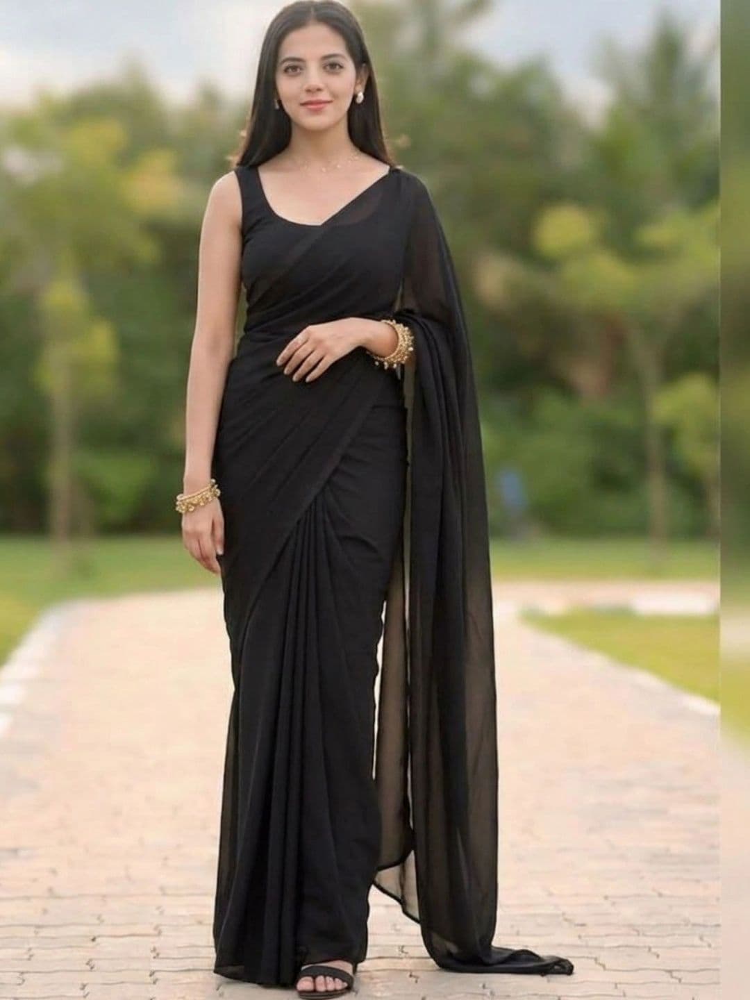 ANAND SAREES Poly Georgette Designer Saree - view 1
