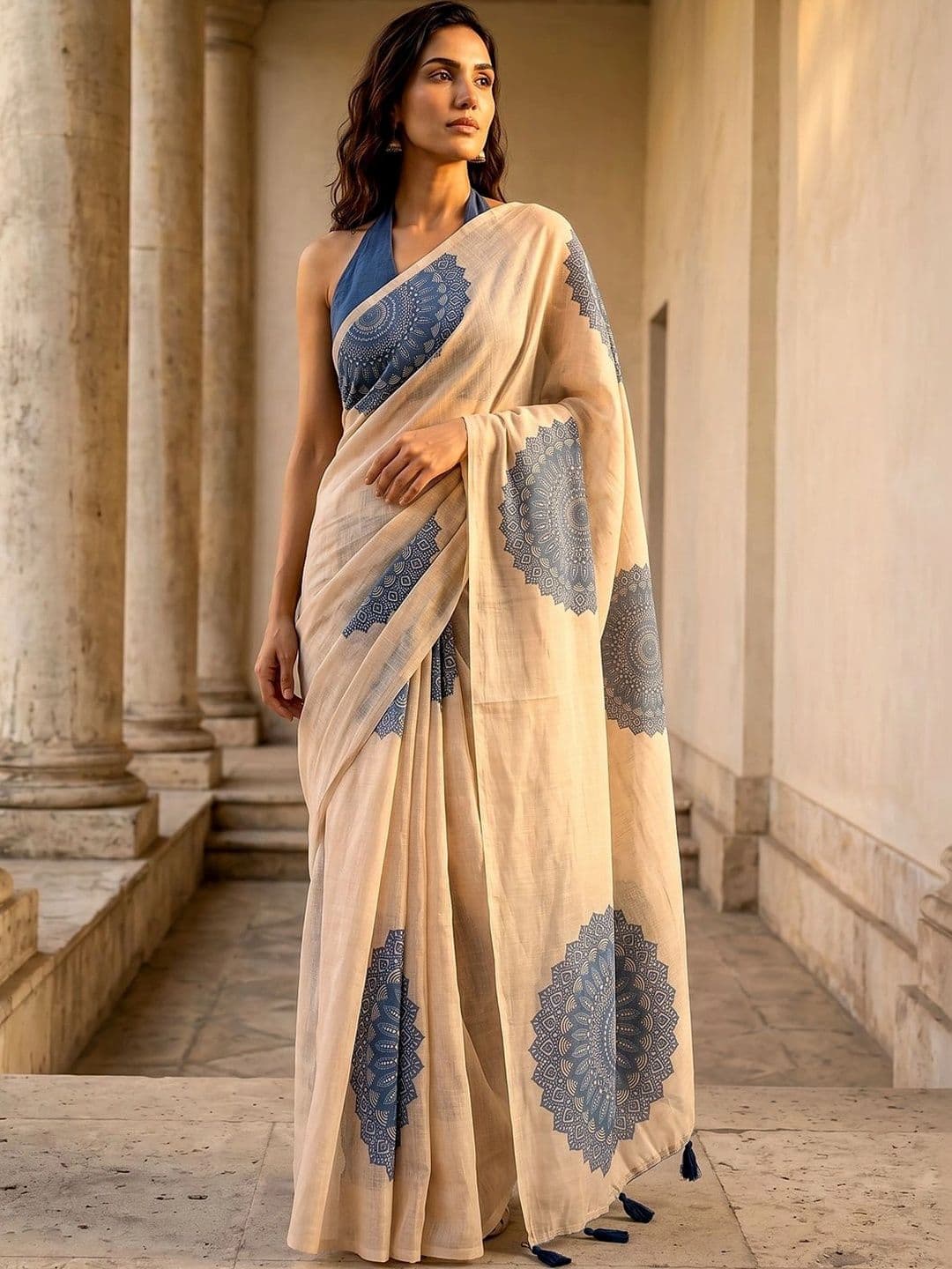 PARVATI FABRICS LIMITED Zari Linen Blend Saree - view 1