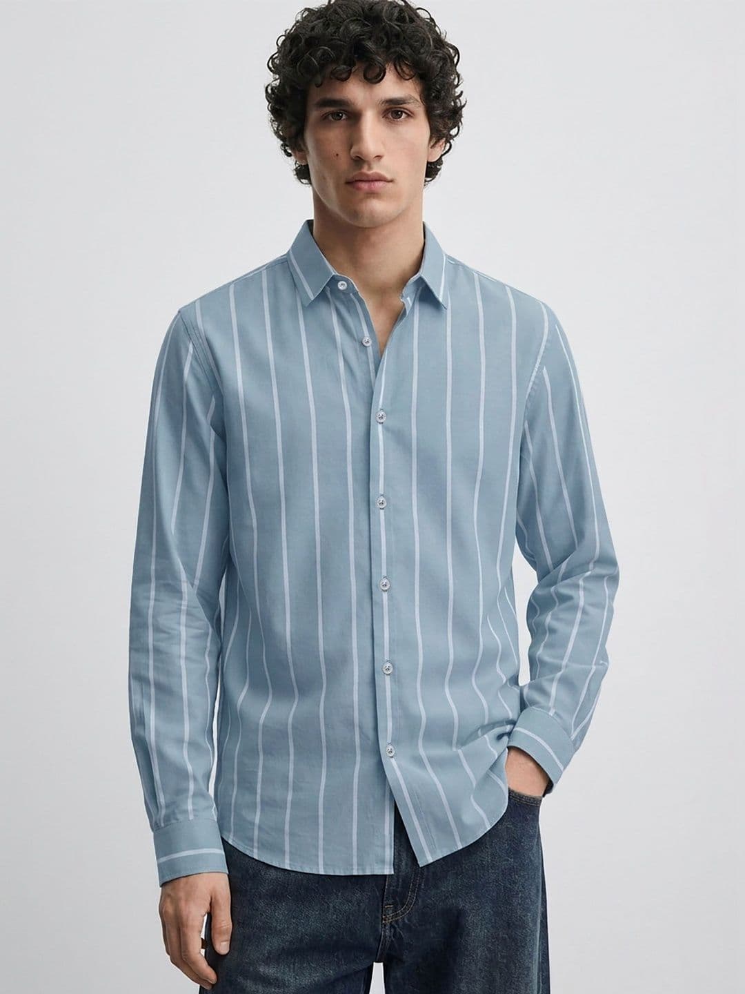 MISCHIEF MONKEY Men Classic Striped Casual Shirt - view 1