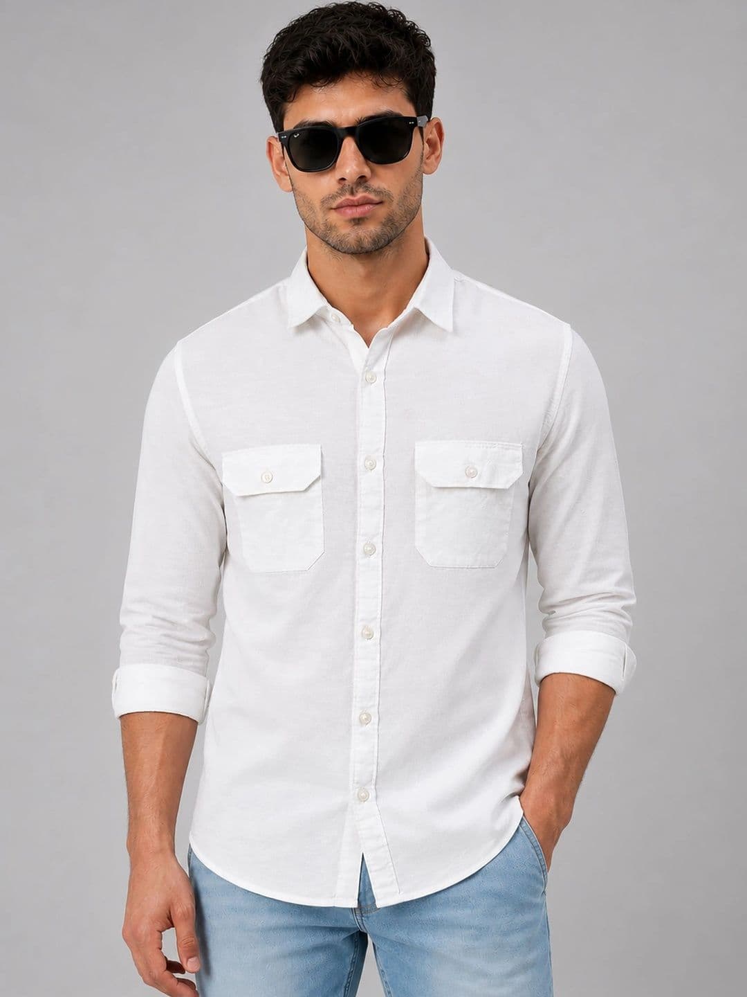 U.S. PITCHERS Men Modern Slim Fit Casual Shirt - view 1