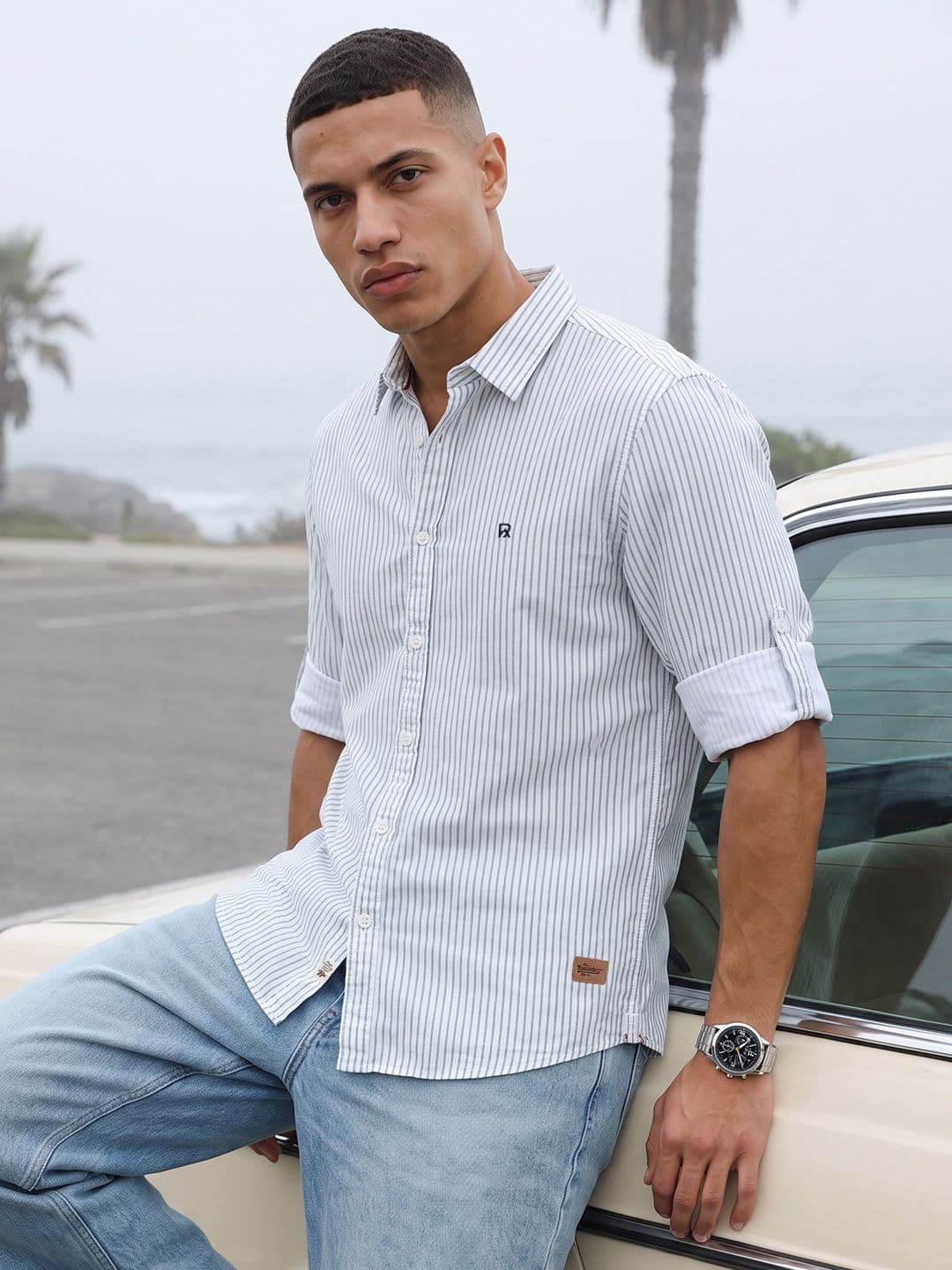 The Roadster Life Co. Striped Pure Cotton Casual Shirt - view 1