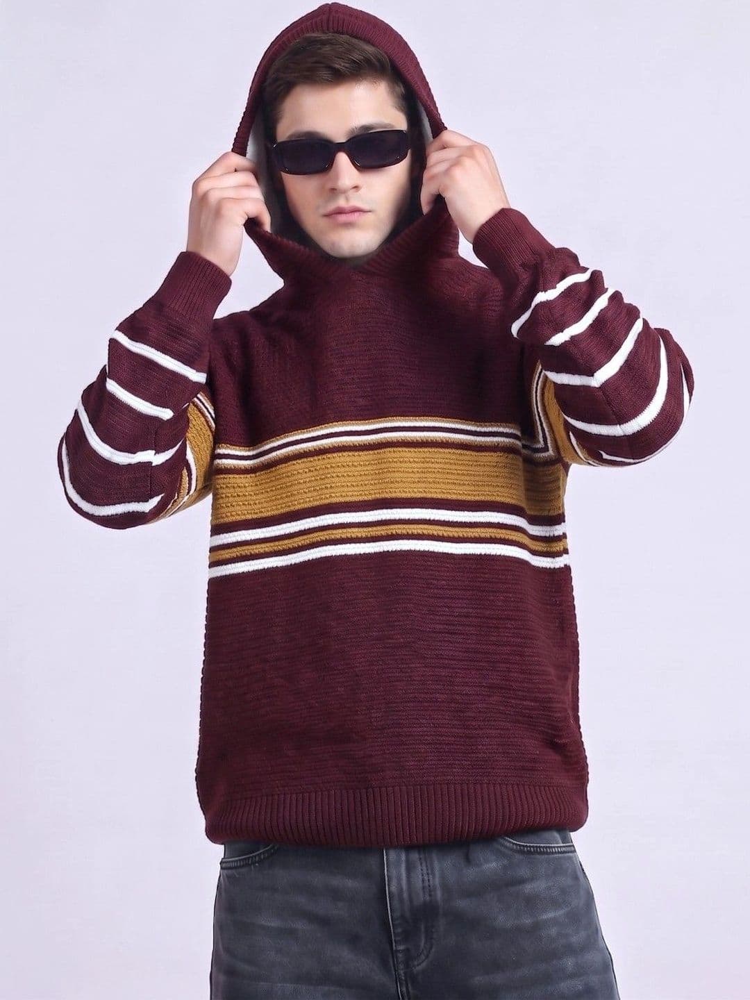 Roadster Men Striped Pullover - view 1