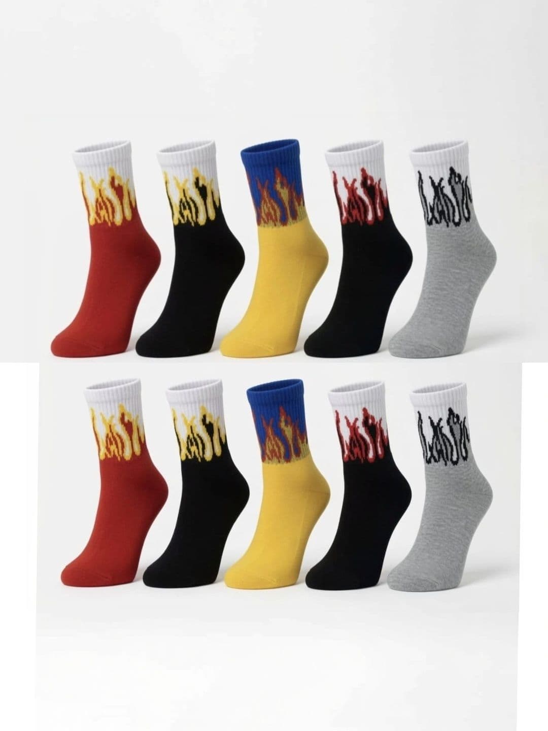 VIPUN Unisex Pack of 10 Cotton Patterned Above Ankle Socks - view 1