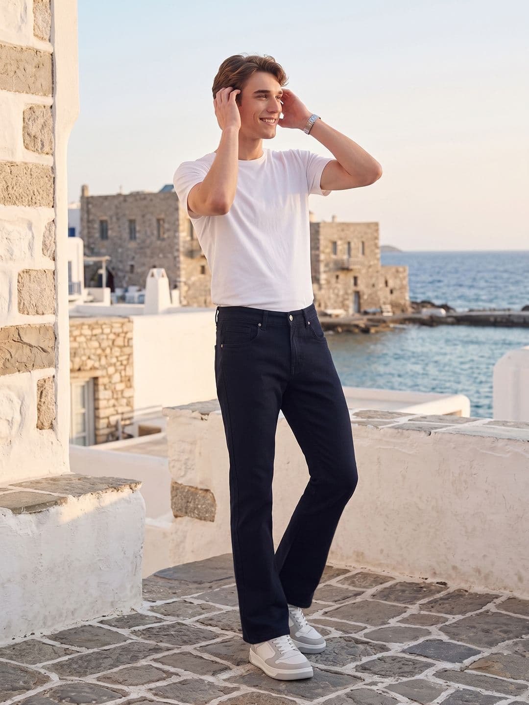 Mast & Harbour Men Bootcut Stretchable Jeans - view 1