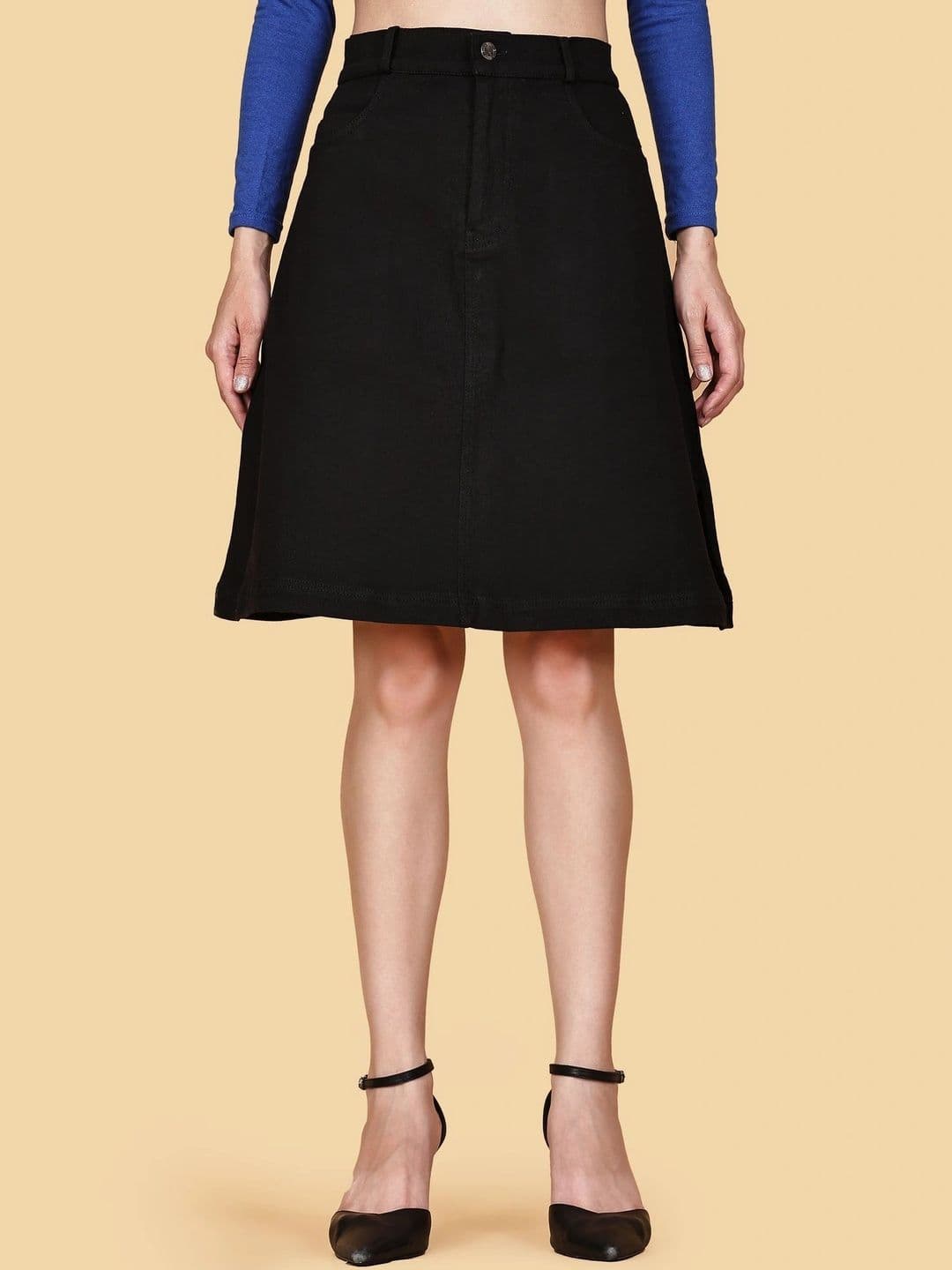Chemistry Women Denim Knee Length A-Line Skirt - view 1