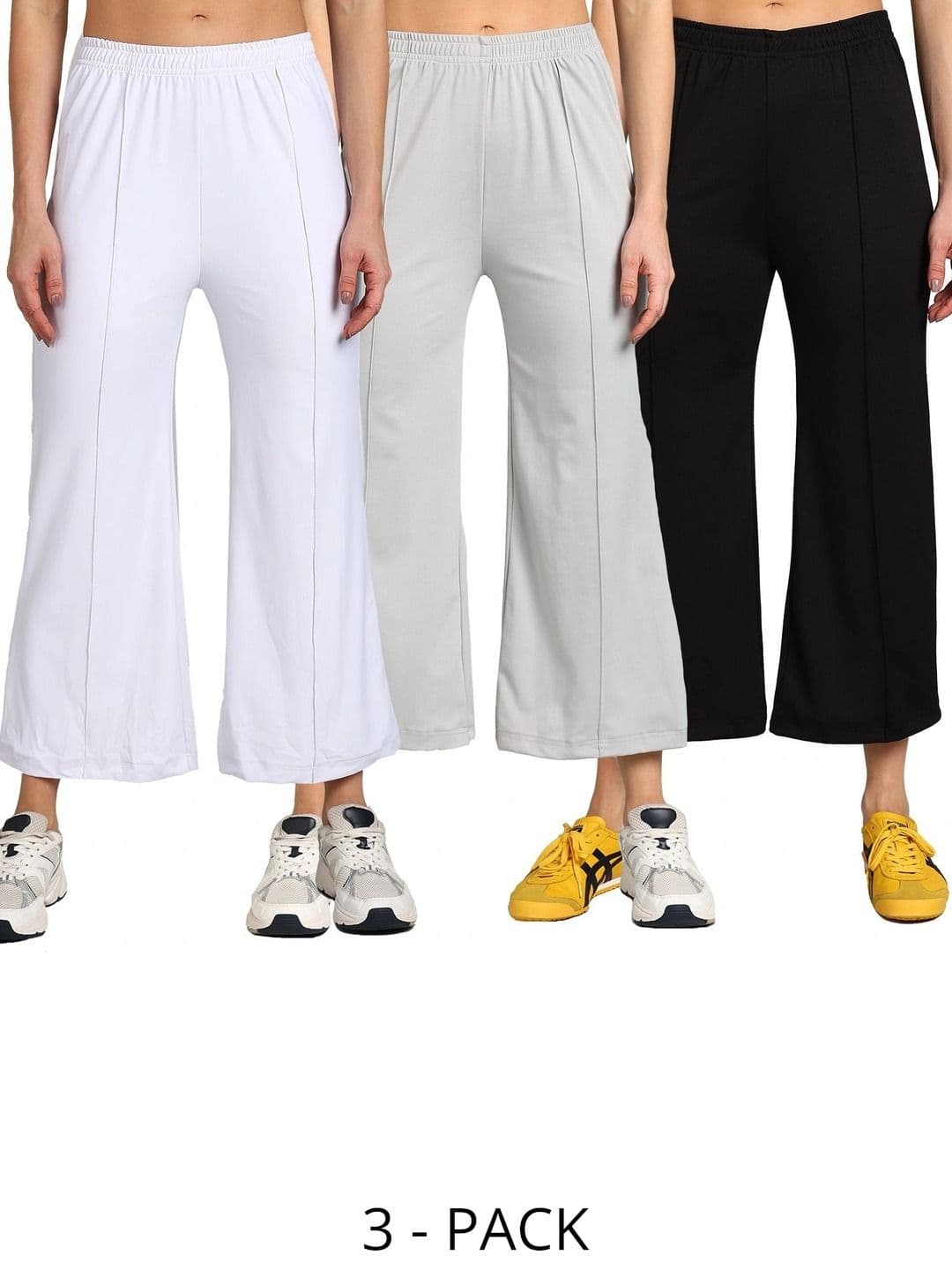 Moda Rapido Women 3 Knitted Cropped Palazzos - view 1
