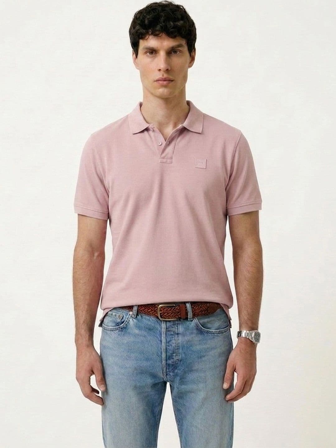 Blue Buddha Men Polo Collar T-shirt - view 1