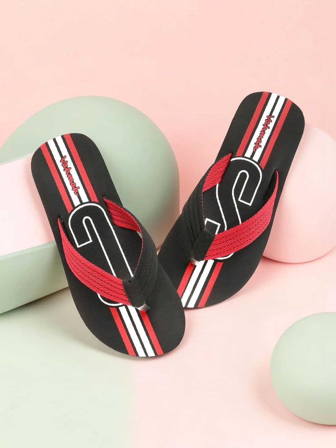 Vahmah Men Striped Thong Flip-Flops - view 1