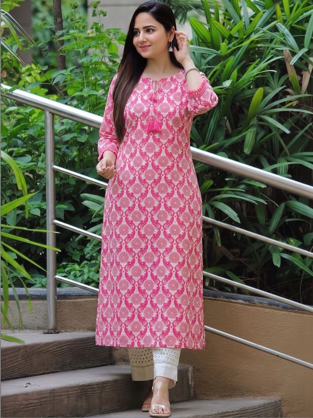 Sa Rasa Women Ethnic Motifs Printed Thread Work Kurta - view 1