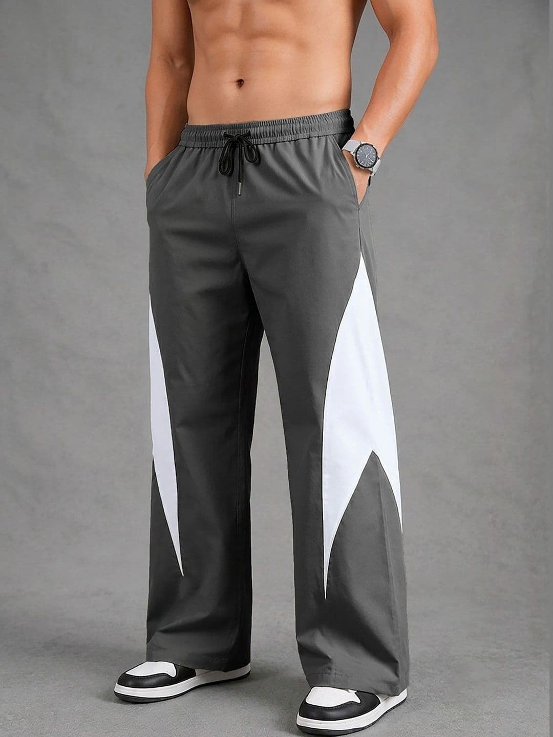 PRAVAHA Men Regular Fit Colourblocked Dri-FIT Training Track Pants - view 1