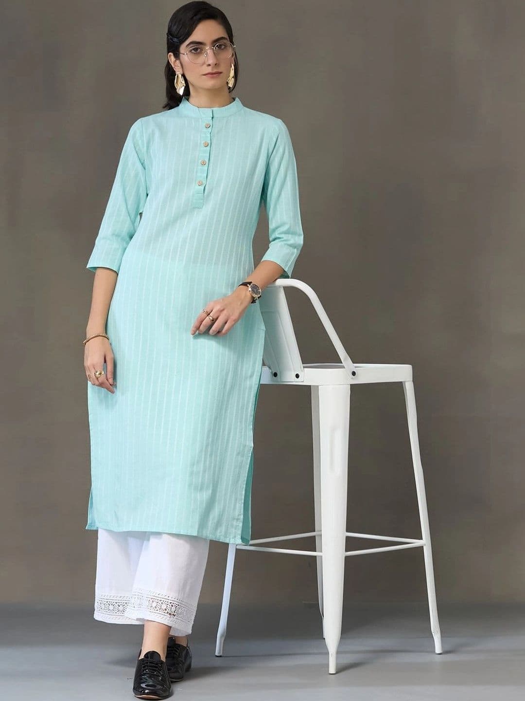Navibhu Workwear Women Striped Kurta - view 1