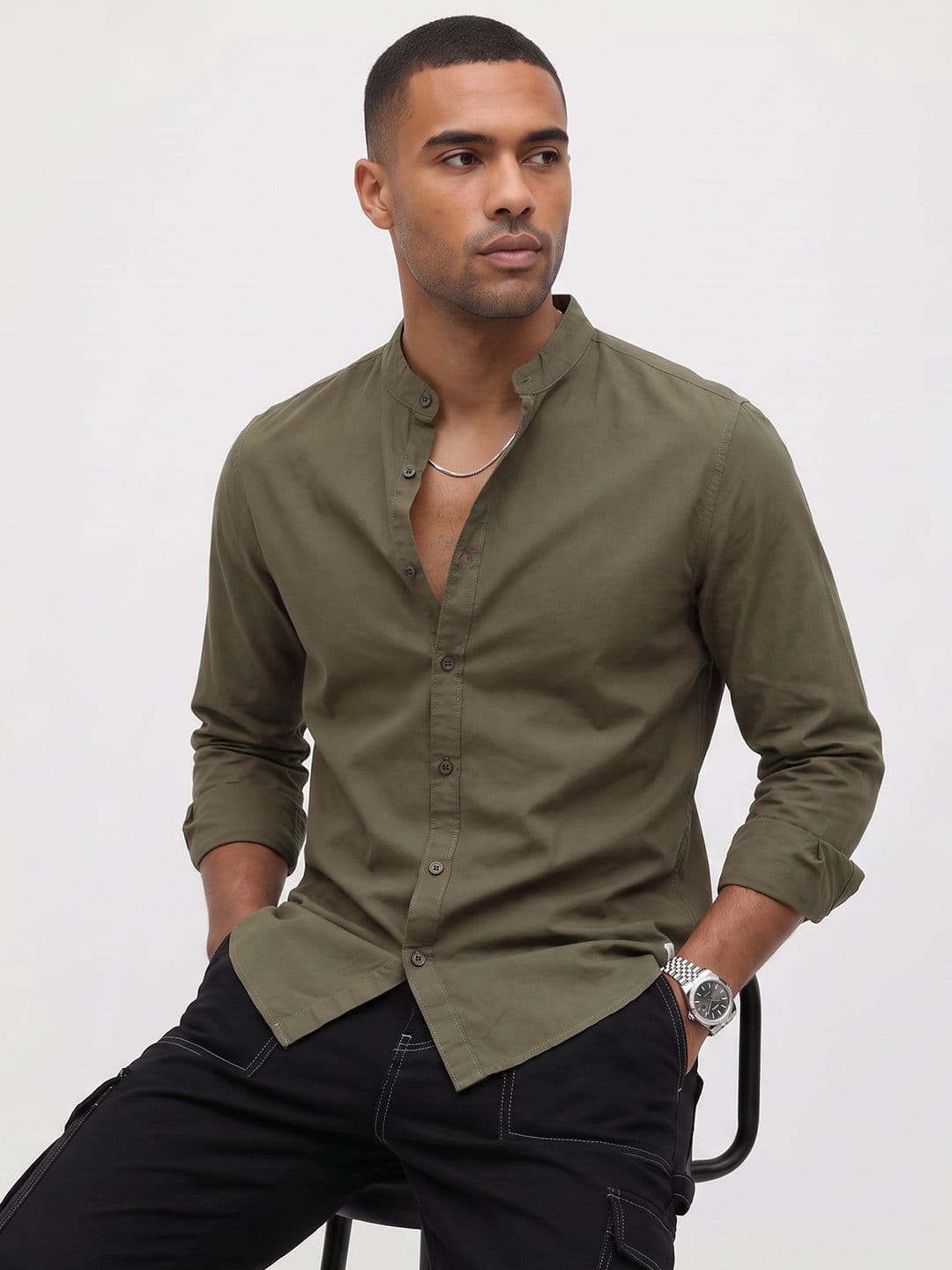 The Roadster Life Co. Band Collar Casual Shirt - view 1