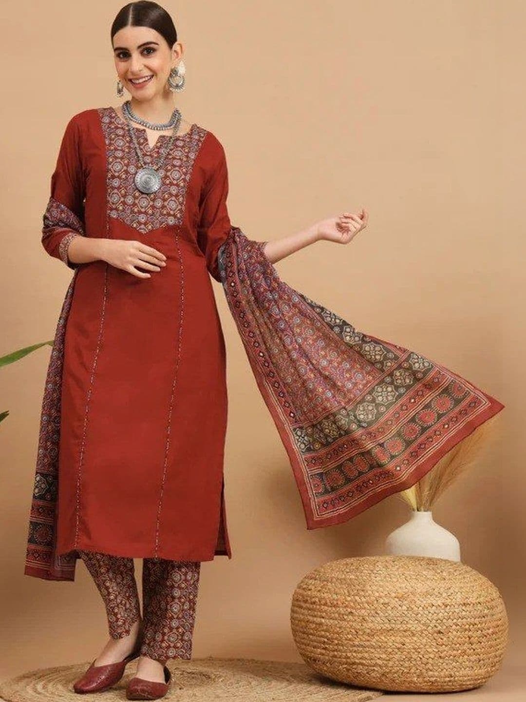 Anouk Women Ethnic Motifs Printed Regular Kurta with Trousers & With Dupatta - view 1