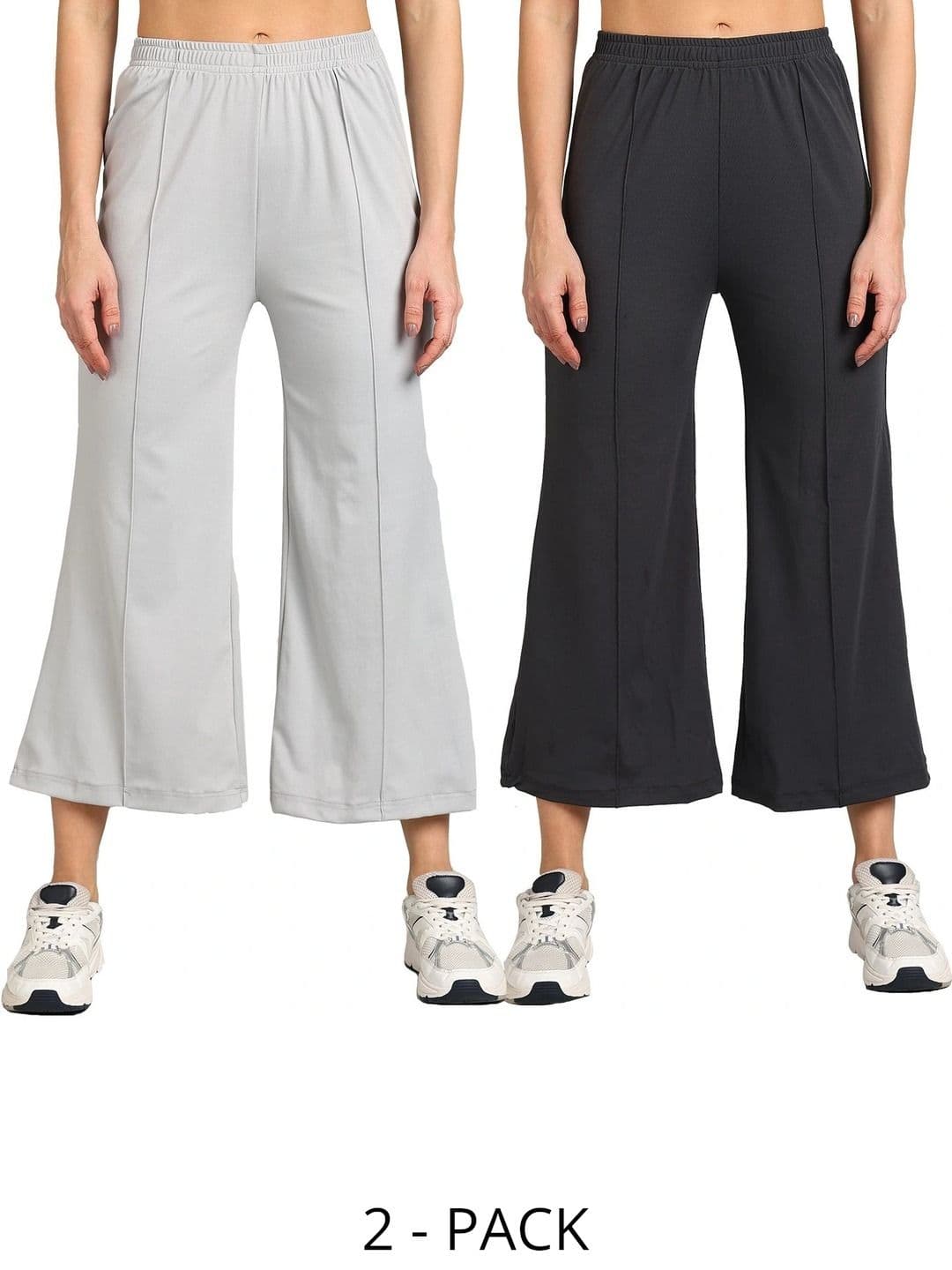 Moda Rapido Women 2 Knitted Cropped Palazzos - view 1