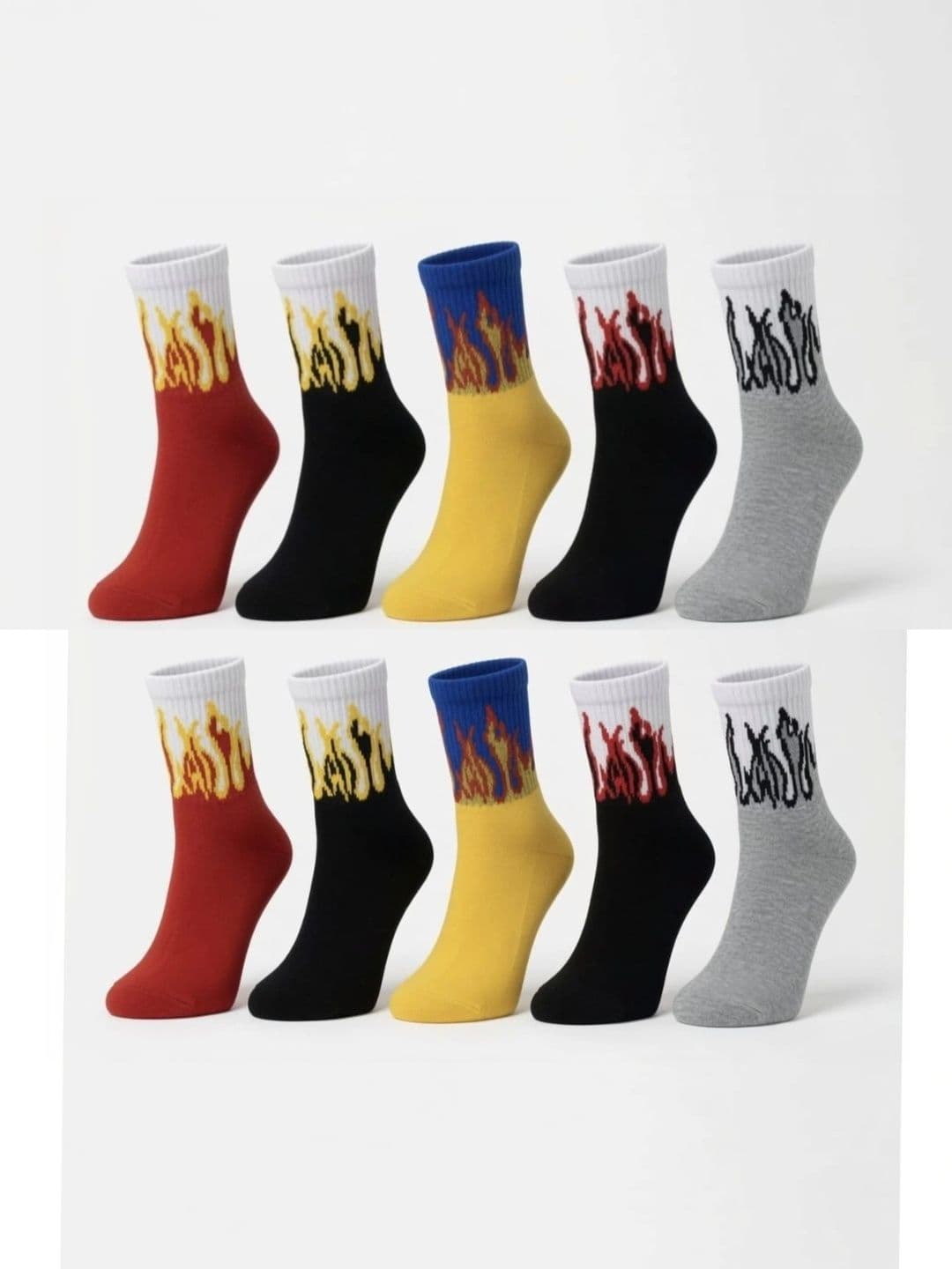 GARUN Unisex Pack of 10 Cotton Patterned Above Ankle Socks - view 1