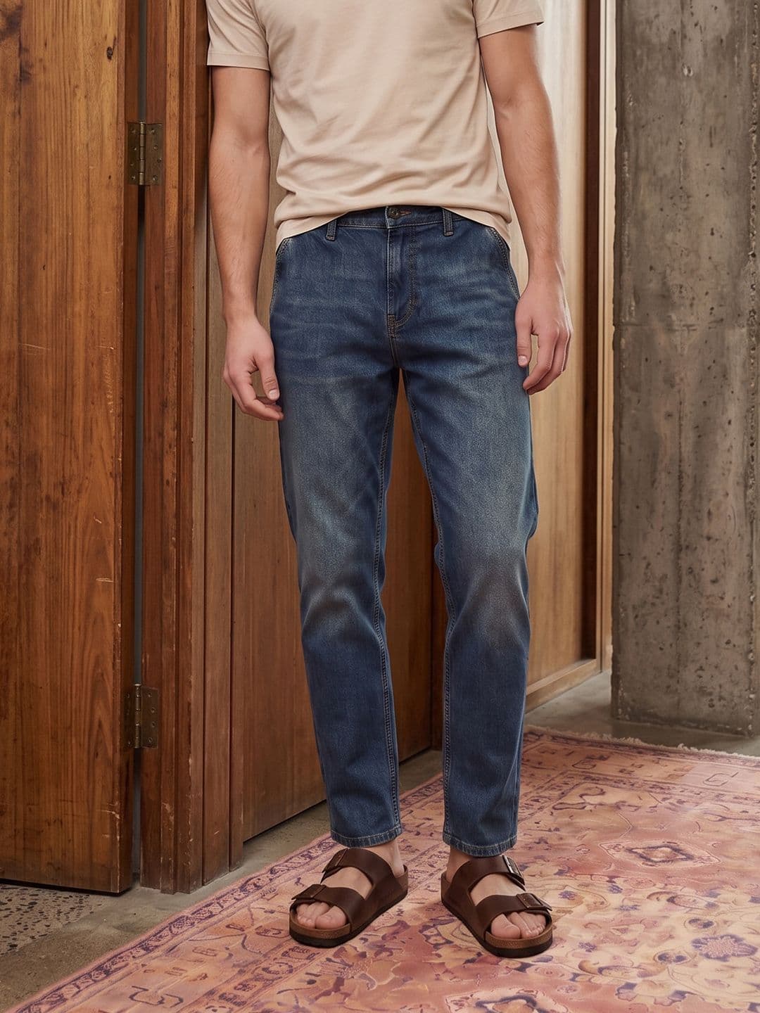 Mr Bowerbird Men Tapered Fit Light Fade Stretchable Jeans - view 1