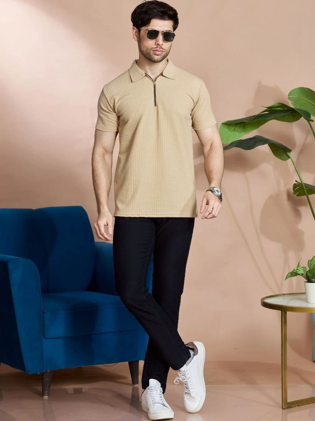 STONEBERG Men Polo Collar Flex Slim Fit T-shirt - view 1
