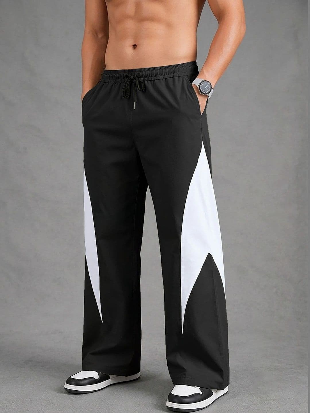 PRAVAHA Men Regular Fit Colourblocked Dri-FIT Training Track Pants - view 1