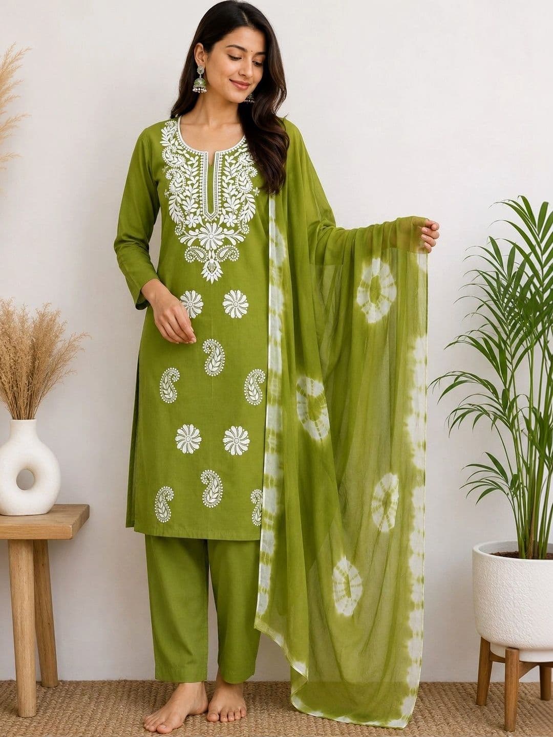 FABLIC Embroidered Pure Cotton Unstitched Dress Material - view 1