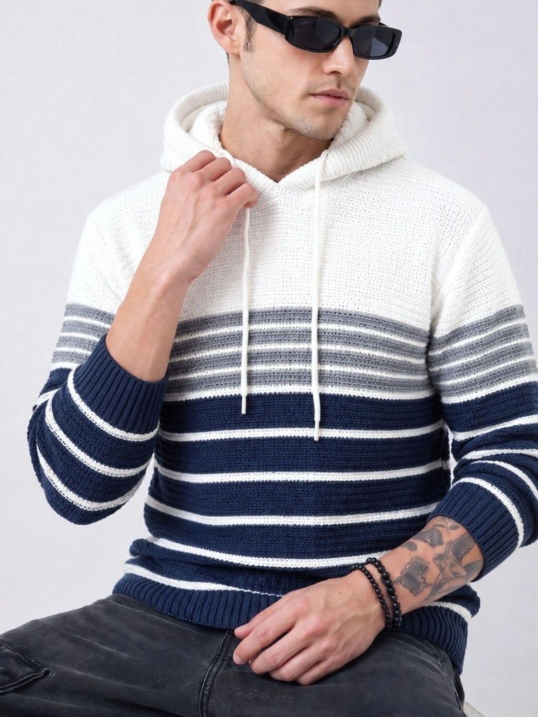 Roadster Men Striped Pullover - view 1