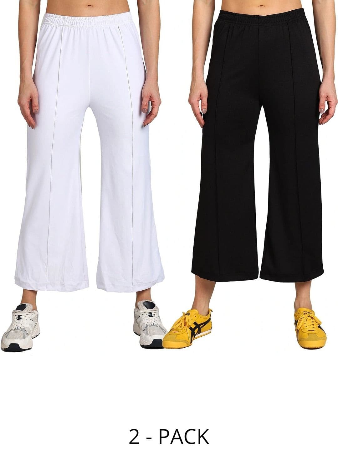 Moda Rapido Women 2 Knitted Cropped Palazzos - view 1
