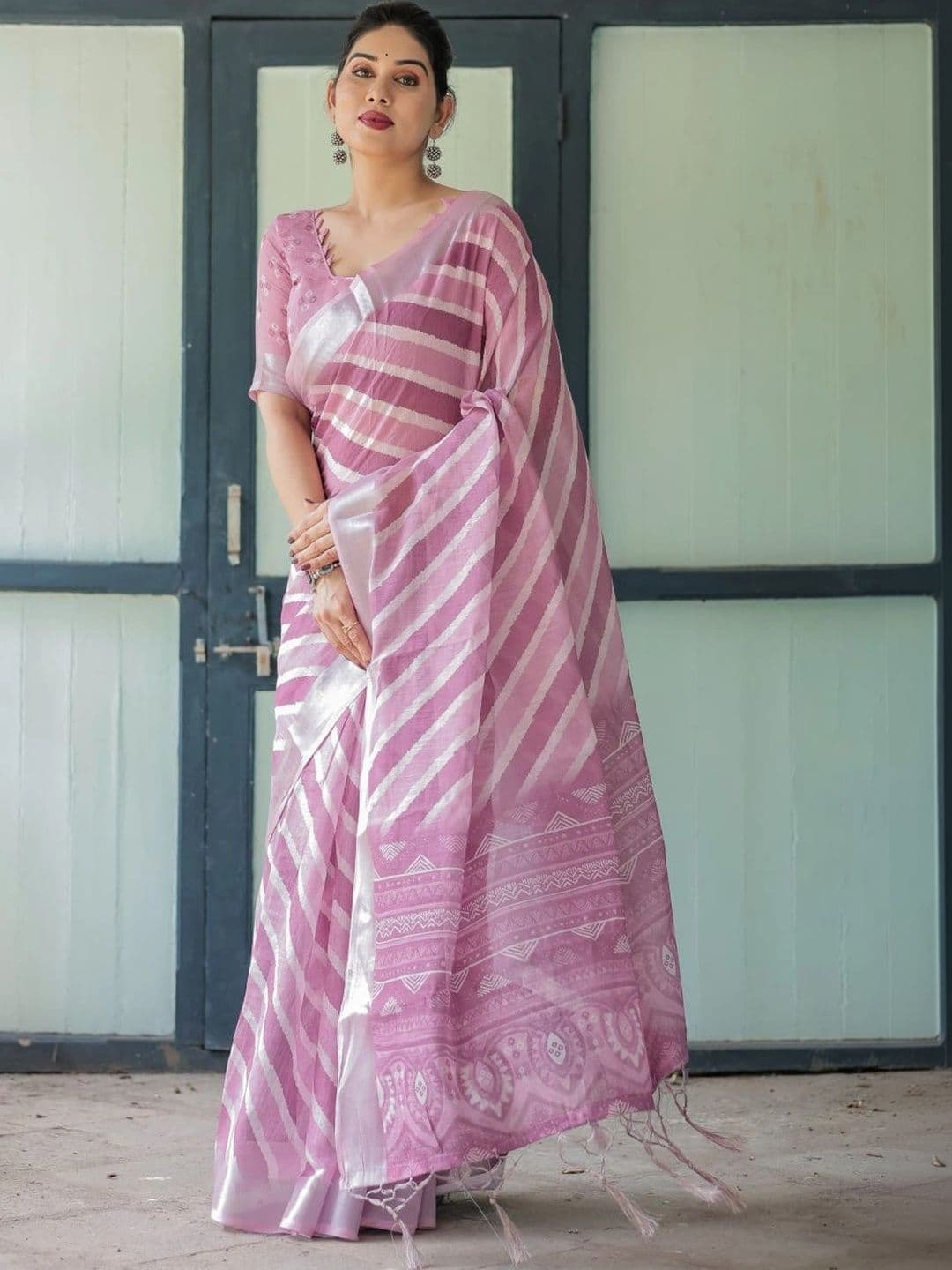 Moda Rapido Leheriya Linen Blend Bhagalpuri Saree - view 1