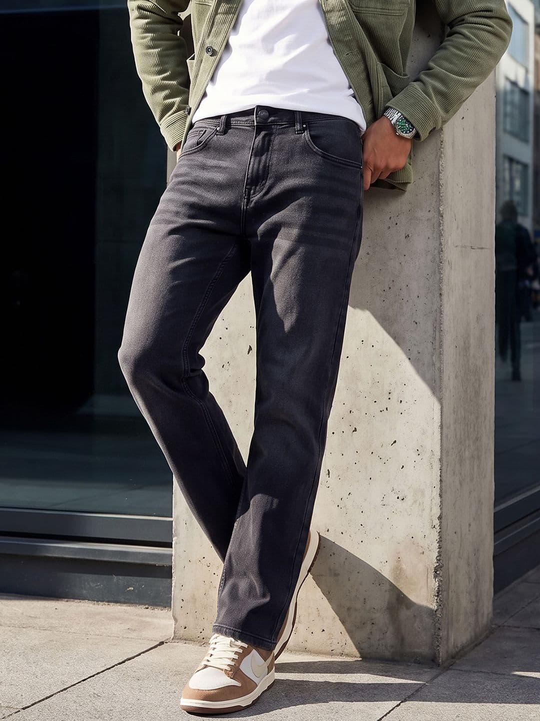 The Roadster Life Co. Men Straight Fit Light Fade Stretchable Jeans - view 1