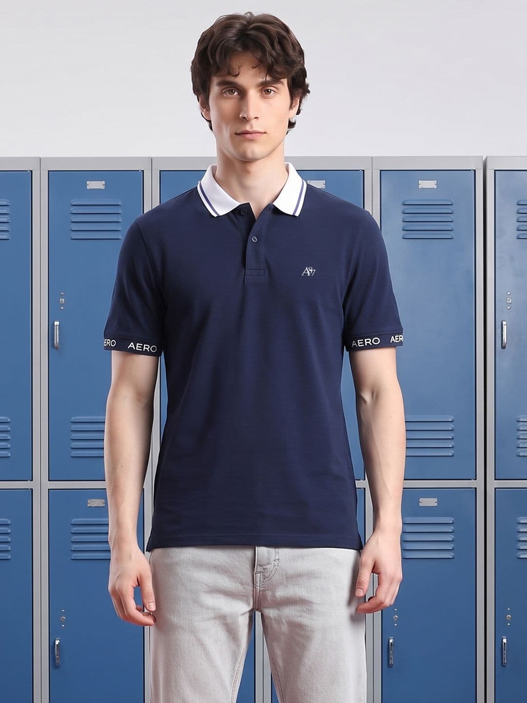 Aeropostale Polo Collar Pure Cotton T-Shirt - view 1