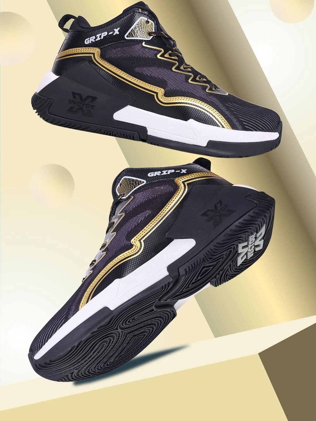 VECTOR X Grip X Indoor Outdoor Knitted Upper & Rubber Sole Lace-Up Basketball Shoes - view 1