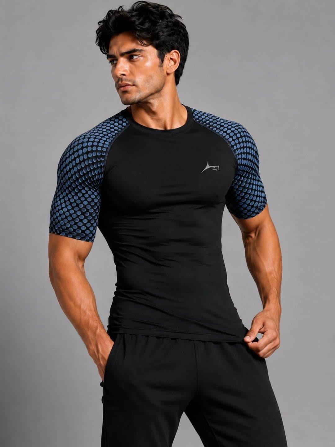 Prosharx Men Colourblocked Compression T-shirt - view 1