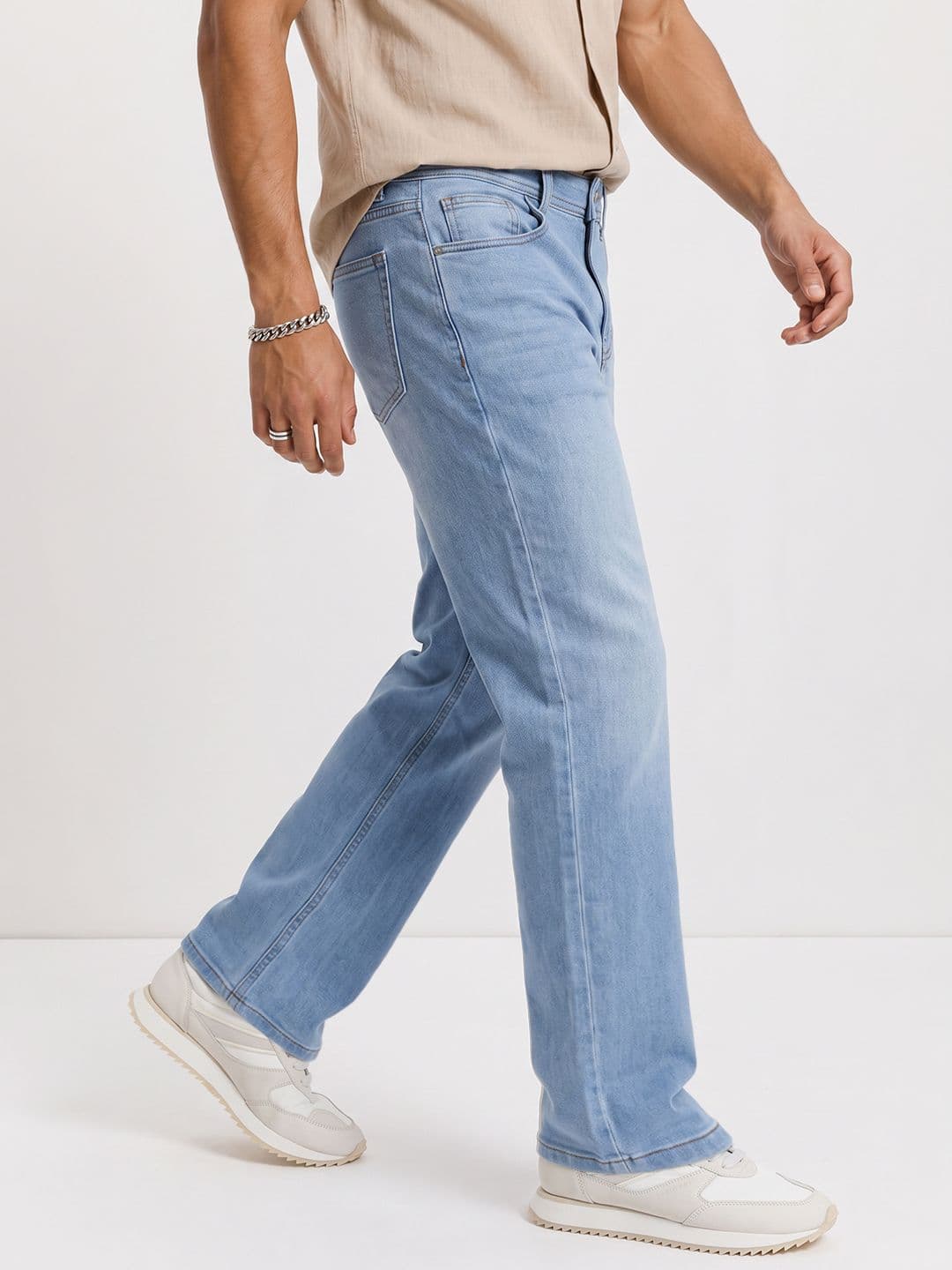 The Roadster Life Co. Men Straight Fit Light Fade Stretchable Jeans - view 1