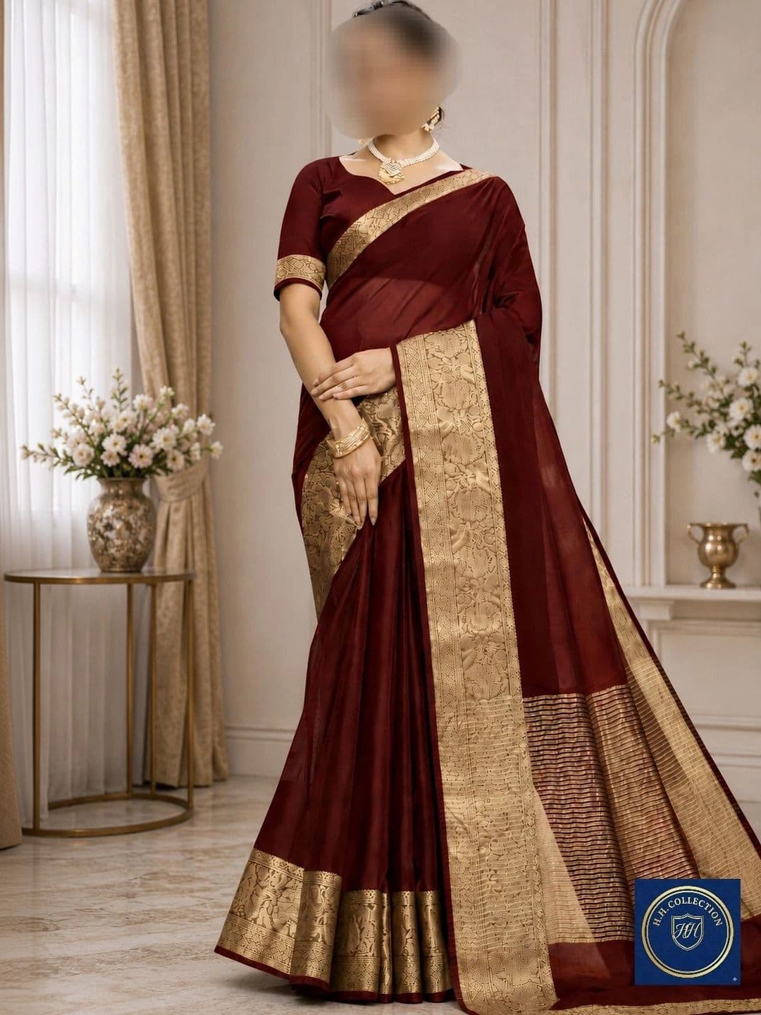 FASHION SENSE Woven Design Zari Satin Banarasi Saree - view 1