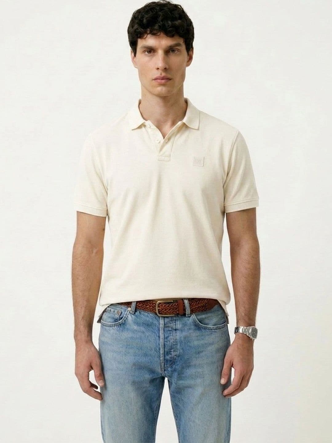 Blue Buddha Men Polo Collar T-shirt - view 1