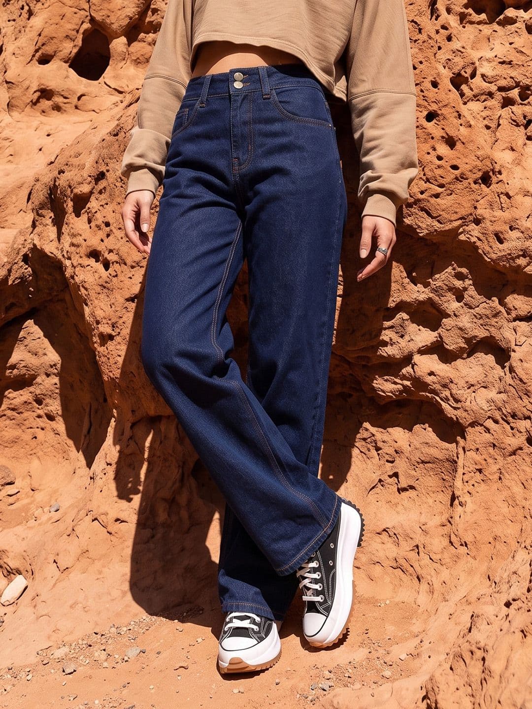 The Roadster Life Co. Women Wide Leg Stretchable Jeans - view 1