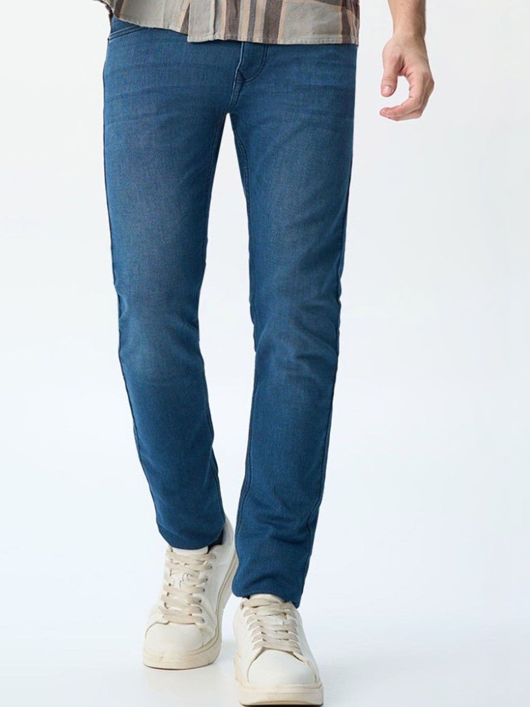 Minus One Men Original Skinny Fit Mid-Rise Light Fade Stretchable Jeans - view 1