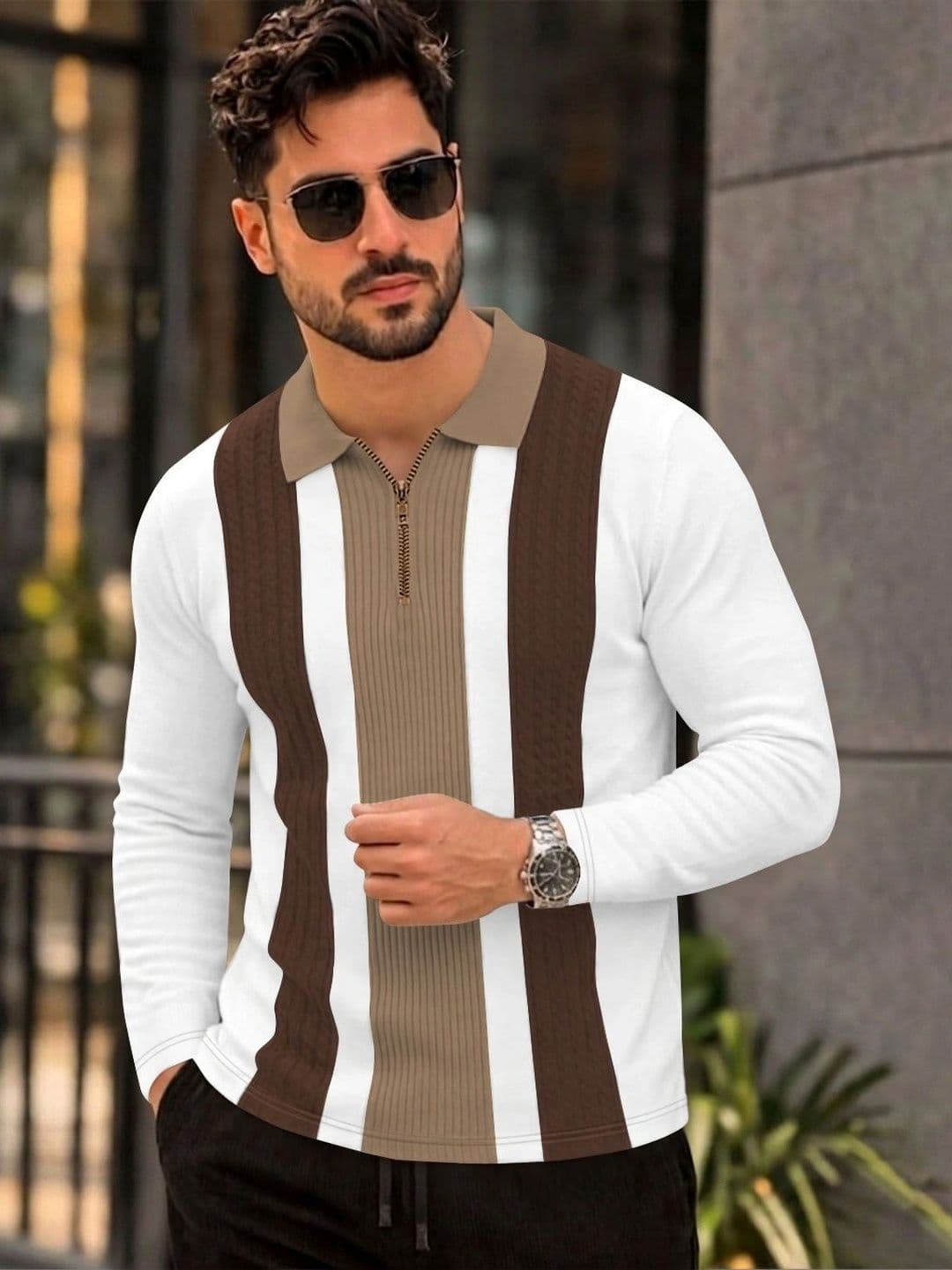 KAJARU Men Colourblocked Polo Collar T-shirt - view 1