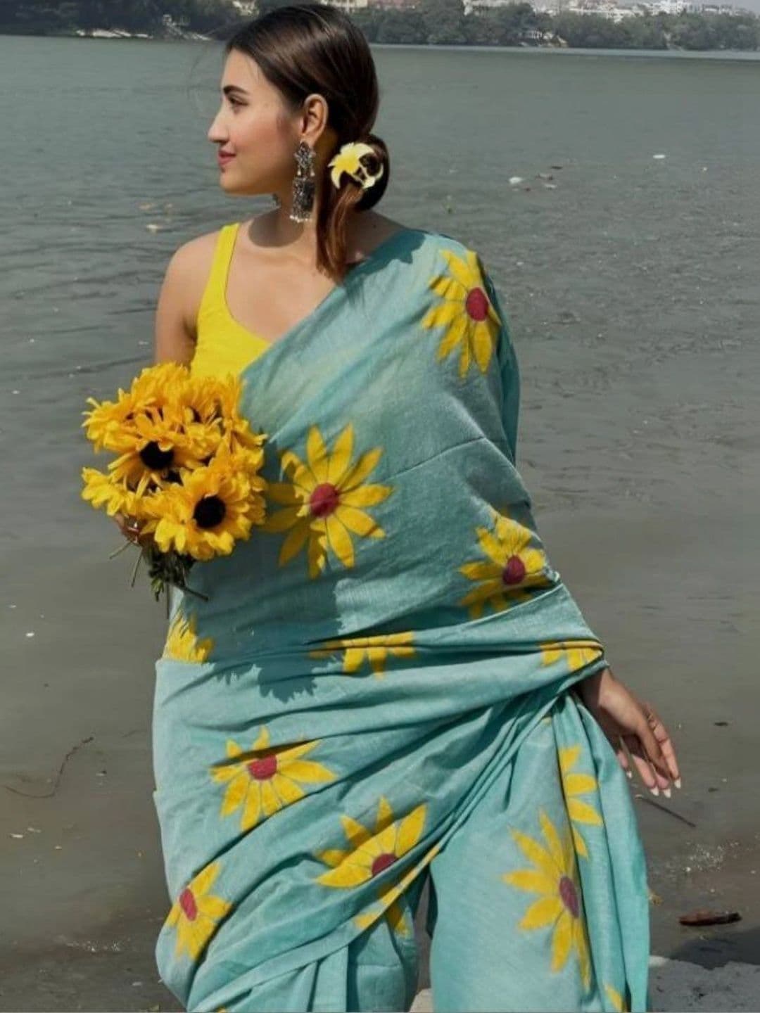 KALINI Pure Linen Saree - view 1