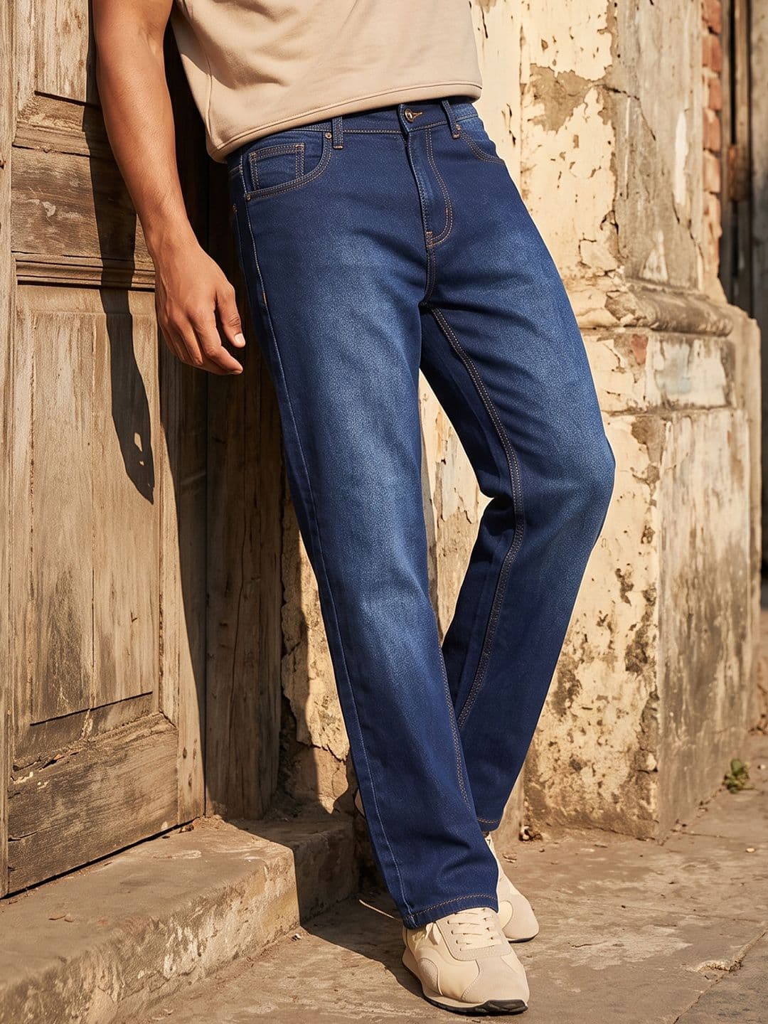 The Roadster Life Co. Men Baggy Fit Pure Cotton Jeans - view 1