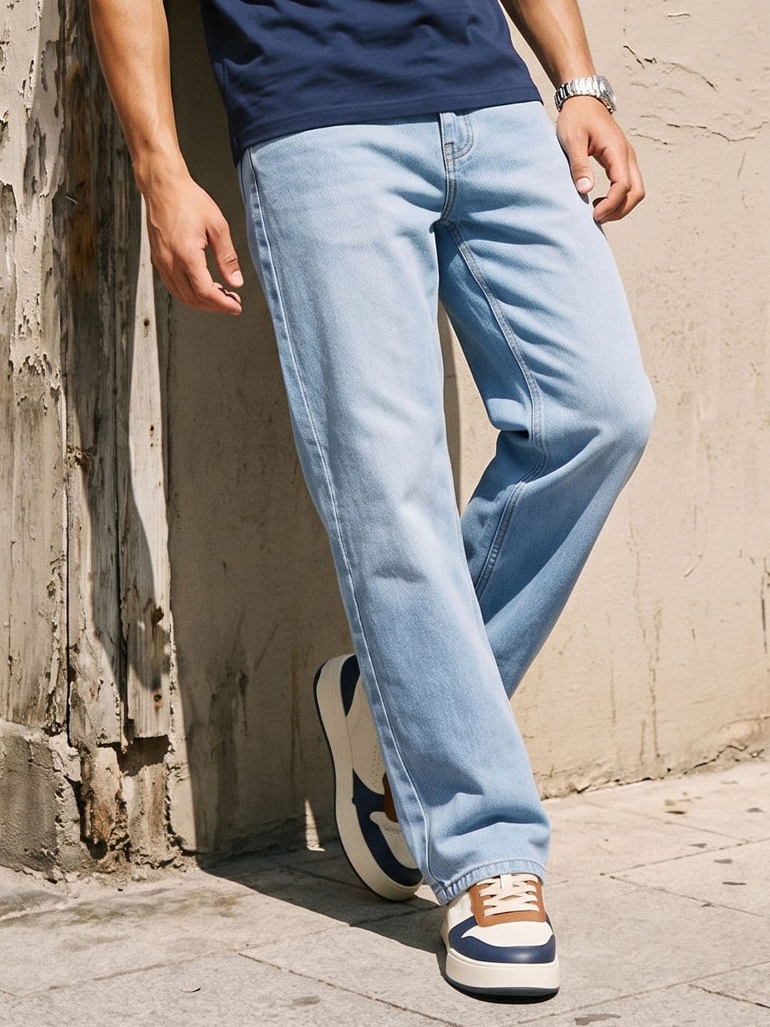 The Roadster Life Co. Men Baggy Fit Light Fade Stretchable Jeans - view 1