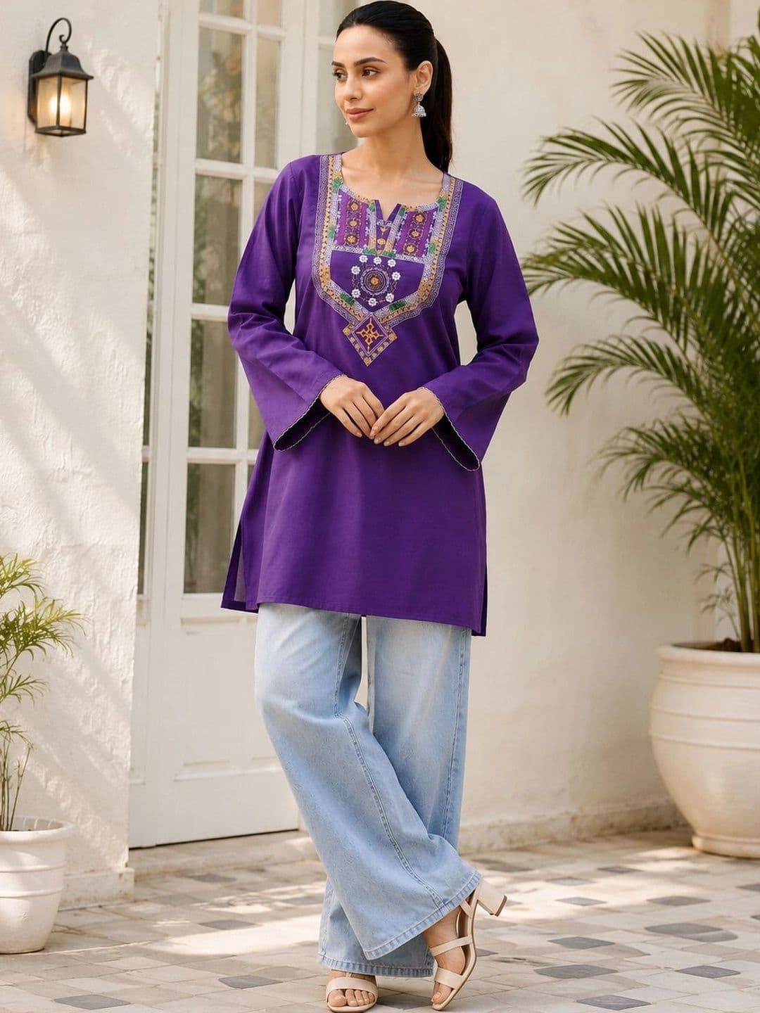 SANTOPERA DESIGNER Women Ethnic Motifs Embroidered Thread Work Kurta - view 1