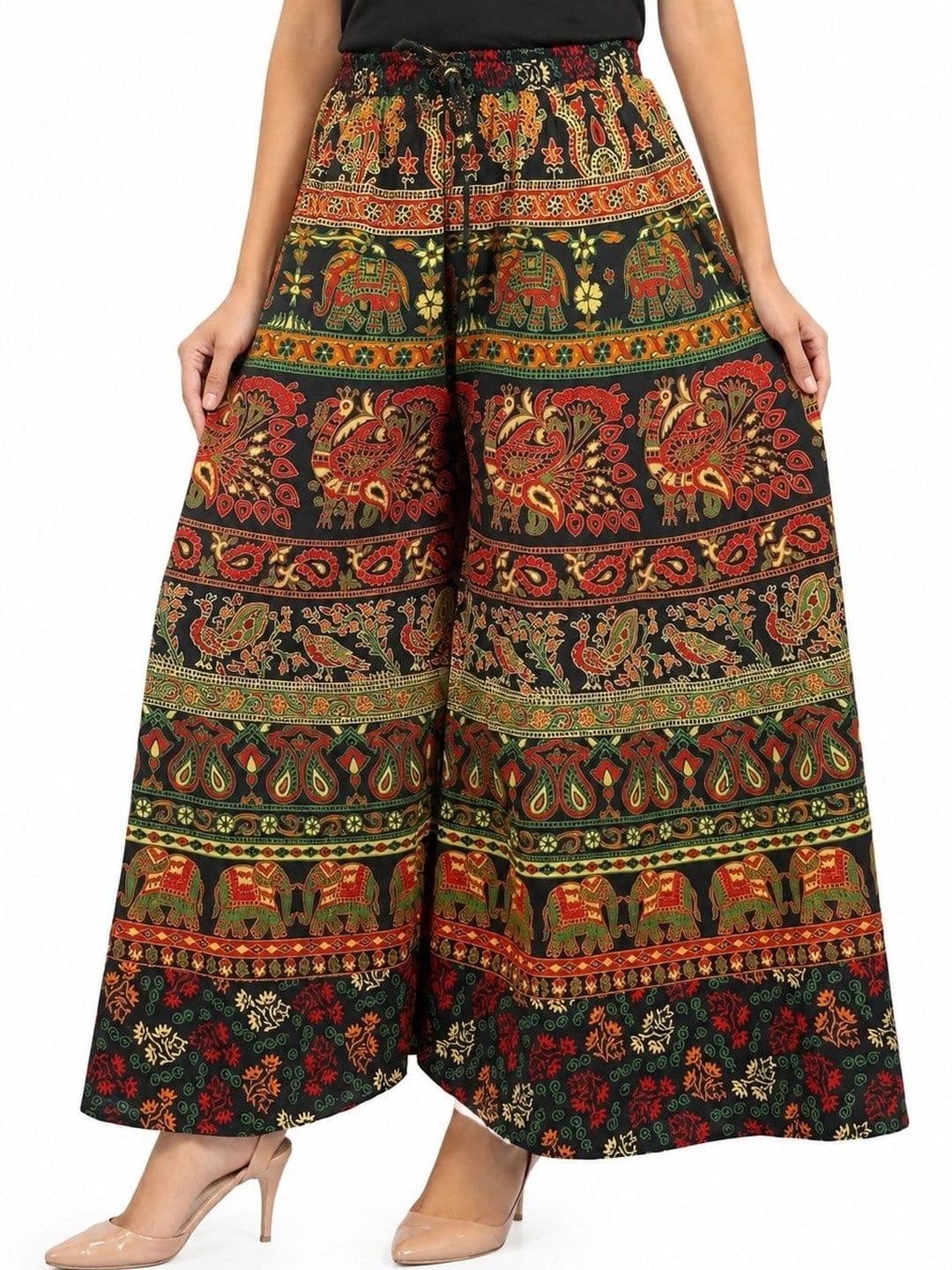 OUTER WEAR AYAM EXPORTS Women Ethnic Motifs Printed Knitted Ethnic Palazzos - view 1
