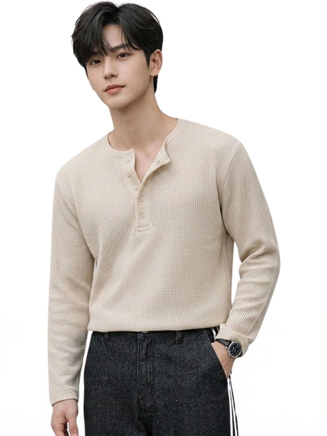SHAIRA FASHION Men Henley Neck T-shirt - view 1